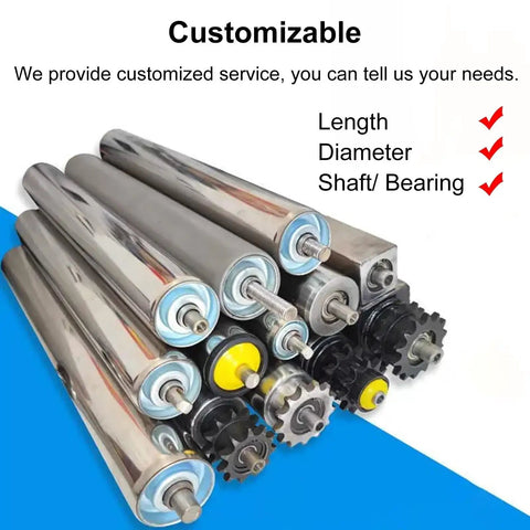 Heavy Duty 50MM Conveyor Rollers Built Tough For Daily Work Featuring A Rock Solid Two Inch Diameter and shafts for custom use.