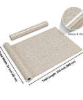 Light Brown Granite Peel And Stick Countertop Paper, 24 By 354 Inch Self Adhering Vinyl Wallpaper, roll with close-up texture detail