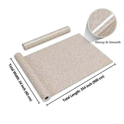 Light Brown Granite Peel And Stick Countertop Paper, 24 By 354 Inch Self Adhering Vinyl Wallpaper, roll with close-up texture detail