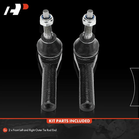 Front Outer Tie Rod End For Ford Mustang 2005-2014 Left And Right Driver And Passenger Side Steering Suspension Replacement To Help Fix Uneven Tire Wear And Keep Your Ride Smooth, pair