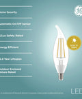 Smart Dusk To Dawn Outdoor LED Bulbs With Auto On Off For Porch Or Yard Daylight Color E12 Candelabra Base Weatherproof