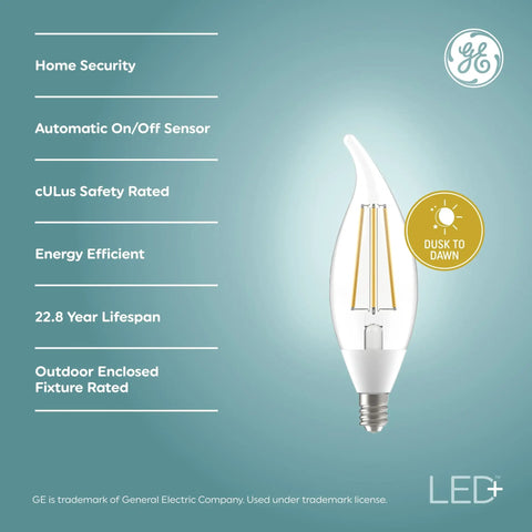 Smart Dusk To Dawn Outdoor LED Bulbs With Auto On Off For Porch Or Yard Daylight Color E12 Candelabra Base Weatherproof