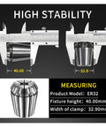 High Precision Spring Collet Set For Milling Tapping And Carving With Durable Steel Construction To Hold Tools Securely In ER11 ER16 ER20 And ER25 Sizes For Your Workshop Projects Today, measurement of ER32 collet showing height and width.