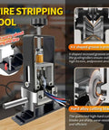 Manual and drill driven copper wire stripping machine for fast scrap wire removal, showing V-shaped groove and alloy cutting blades.