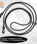 Elastic Horse Training Reins For Lunging And Groundwork Adjustable Neck Stretcher black cord with hooks