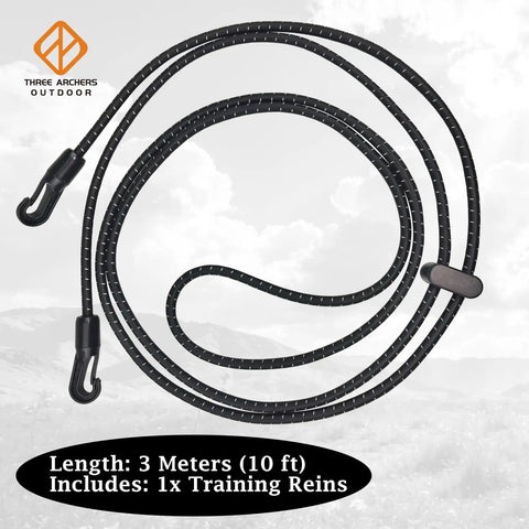 Elastic Horse Training Reins For Lunging And Groundwork Adjustable Neck Stretcher black cord with hooks