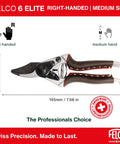 Elite Pruning Shears For Serious Gardeners 7.7 Inch Swiss Made Bypass Pruner With Leather Wrapped Handle Aluminum Body