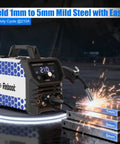 Garage Ready 210A 4 in 1 Mig Tig Stick Welder 120V gas or gasless flux core MIG welding mild steel with sparks