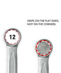 41mm Metric Combination Wrench With Open End And Box End, Angled 15 Degree Open Head For Tight Spaces, 12 Point Box End