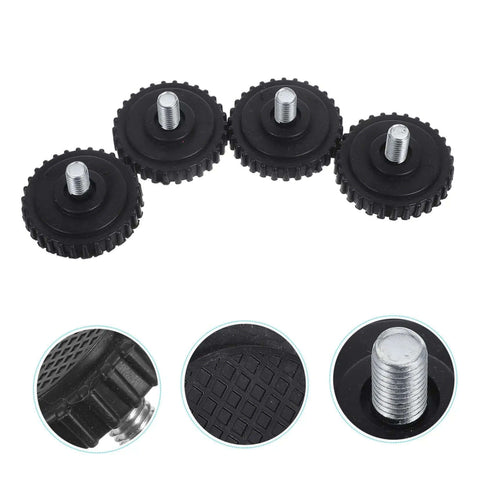 4 Pcs Grippy No Slip Rubber Feet With Threaded Base for food scales and industrial platforms, set of four replacement feet.