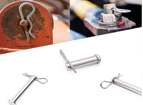 Multi Hole Eye Pins And Clevis Pins Kit, adjustable length, carbon steel with zinc coating for rust resistance, 10 pack