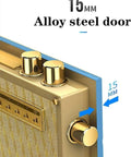 Close-up of 15mm alloy steel door from Home Safe With Fingerprint Lock And Digital Keypad, Fireproof And Waterproof Security Safe For Home Or Office