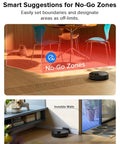 Q7 L5 All-In-One Robot Vacuum And Mop Combo demonstrating no-go zone and invisible walls functionality in home setting