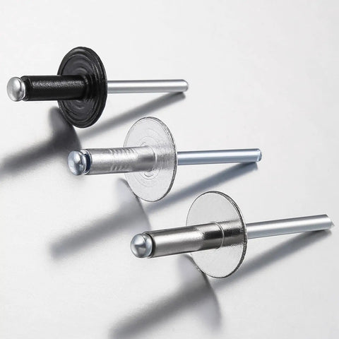 150 Pack Aluminum Blind Rivets, Three Sixteenths By One Half Inch Large Cap Open End Rivets For Metal Panels And Auto Projects