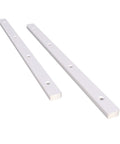 5 Pairs Hard-Hitting Hella Smooth Plastic Drawer Rails Side Mount Screw-On 11-Inch White displayed on a light background.