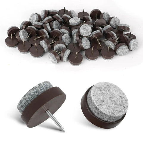 Heavy Duty Screw In Felt Pads 60 Pack 28Mm Chair Glides For Tables And Sofas guards your hardwood floors, brown felt pads with screws.