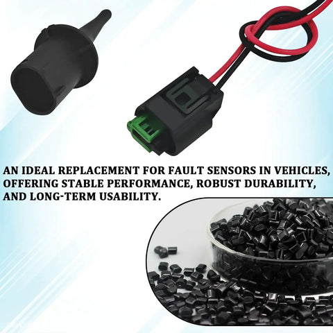 Mercedes Benz Ambient Air Temperature Sensor Replacement For Exterior Temperature Sensor And Plug Kit Direct Fit OEM 0075421318 0005428418 5S11829 Compatible With Most Mercedes Models, showing sensor and plug on white background
