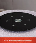 Extra Large 30 Inch Lazy Susan Turntable With Tempered Glass Top Anti Tilt Design And Auxiliary Wheels Rotating Serving Tray