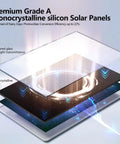 Premium Grade A Monocrystalline Silicon Solar Panel layers with tempered glass, 6W Outdoor Security Camera Solar Panel With Micro USB And USB C Port