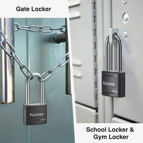 2 Pack Keyed Padlocks With 3 Keys Each 2.5 Inch Locker Locks 40mm Heavy Duty Shackle For Gate Fence Hasp Cabinet Toolbox School Gym Locker Black