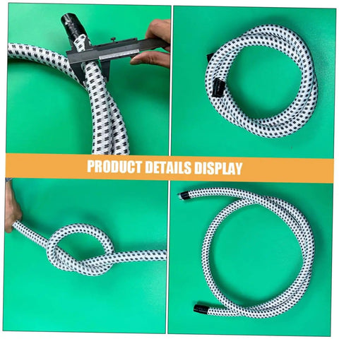 Heavy Duty Garment Steamer Hose Replacement For High Temperature Flexible Tube with close-up details and measurements