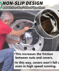 Fitting 33mm Chrome Lug Nut Covers Push On For Semi Trucks ABS Chrome Plastic Bullet Flanged Lug Nut Covers Pack Of 20