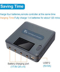 Mavic 2 Pro And Mavic 2 Zoom 6 In 1 LCD Display Charger for DJI drone with USB ports and battery charging ports visible