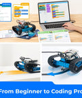 Ranger 3 In 1 Coding Robot Kit For Kids 10 Plus Bluetooth Edition Build Land Raider Tank Nervous Bird And Dashing Raptor Arduino Scratch Learning 16 Coding Projects STEM Kit The Epic Gift, tracked robot on laptop