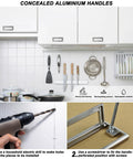 Two Pack Black Square Recessed Flush Door Pulls For Cabinets And Drawers, 4.53 By 1.77 Inches Zinc Alloy Flat Hatch Handles installation