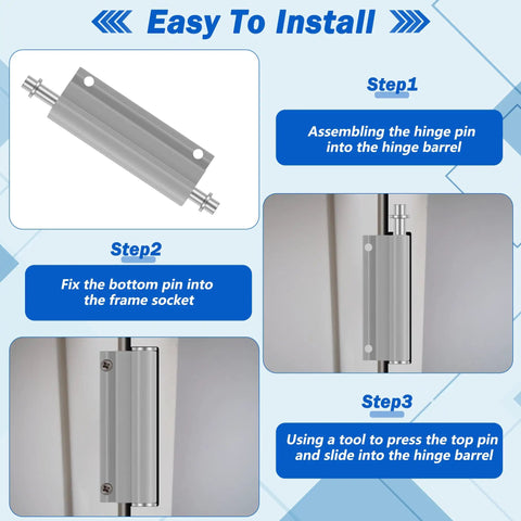 Steps to install Storm Door Hinge Pin Kit For Screen Doors, 4 Pack With Pivot Pins, Bushings, And Stainless Steel Springs