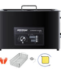 Ultrasonic Cleaner Machine 30L With Digital Heater Timer And Knob Control For Fast Pro Grade Heavy Duty 40KHz Deep Cleaning Of Car Parts Like Carburetors Spray Nozzles And Small Components Degassing Mode, black countertop unit with basket