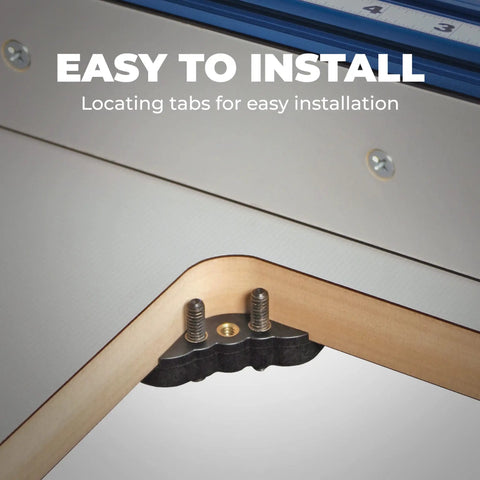Close-up of router table leveler with tabs for Precise Router Table Insert Plate Levelers For Easy Leveling And Accurate Setup