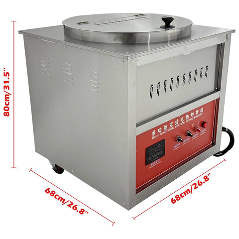 Pro Grade Electric Roaster With Self Turning Cast Iron Drum For Coffee Beans Peanuts Chestnuts And Seeds Auto Heat Control side view