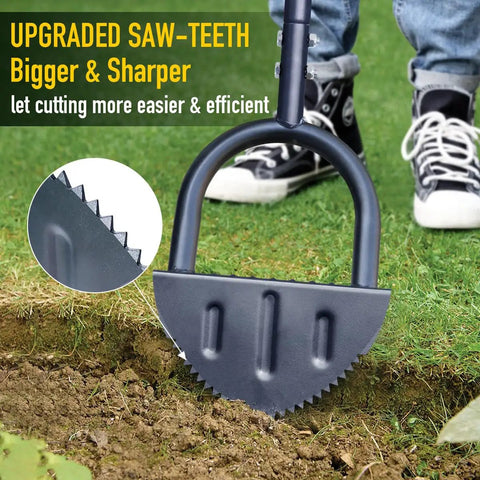 Saw Tooth Lawn Edger With T Grip Handle For Long Reach 38 Inch Half Moon Edging Tool For Sidewalks And Gardens cutting grass edge