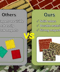 Comparison of Military Battlefield Base Magnetic Tiles Building Blocks Army War Themed Playset, highlighting durability and strength