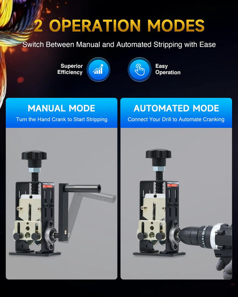 Manual Wire Stripper Machine For Drills, Fast Copper Wire Stripping Tool 0.06 To 1 Inch, Scrap Wire Recycler with dual modes