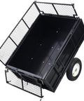 Heavy Duty Steel Dump Cart For Lawn And Garden Haul 750 Lb Capacity 22 Cubic Feet Tow Behind Utility Trailer with sides open