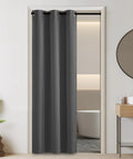 100 Percent Blackout Door Curtain For Doorways And Open Closets, Privacy Temporary Door, Thermal Insulated Drapes In Grey, 34 W X 80 L Inches, 1 Panel