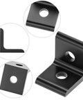 Aluminum 2020 Corner Bracket Set With 20 M5 Bolts And 20 T Slot Nuts For 6mm T Slot And V Slot 10 Piece Kit for L-shaped frame joints