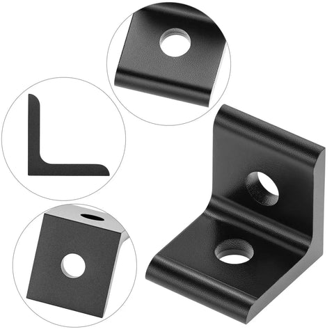 Aluminum 2020 Corner Bracket Set With 20 M5 Bolts And 20 T Slot Nuts For 6mm T Slot And V Slot 10 Piece Kit for L-shaped frame joints