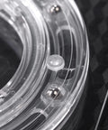Close-up of the clear acrylic bearing base of 7 Inch Square Cookie Decorating Turntable for faster smoother icing