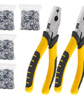 1200 Piece Wire Cage Clips Set With 2 Pliers For Bird Chicken Rabbit Quail Cages J Clips Buckle Clips Hog Ring Pliers