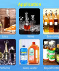 Various applications of Plug And Play Automatic Two Nozzle Liquid Filler With Digital Screen Precision Weighing Tech for Juice Wine Bottling.