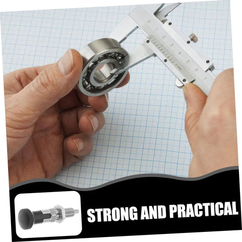 Stainless Steel Spring Plunger With Knurled Pull Pin Self Locking Quick Release Hardware For Handles And Indexing being measured.