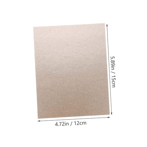 Single beige mica sheet with dimensions 5.89in/15cm by 4.72in/12cm from set of 10 Mica Sheets for Microwave Oven Waveguide Insulation Heat Resistant