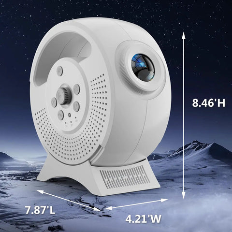3D Galaxy Projector With 60 Scenes And Adjustable Focus, Bluetooth Speaker, Timer, Remote Control, 8.46'H x 7.87'L x 4.21'W