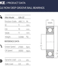 Deep Groove Ball Bearings 6x19x6mm 626ZZ Double Sealed Pre Lubricated For High RPM Chrome Steel ABEC 3 Built To Last Dual Seal High Precision Bearings 10 Pack technical data sheet