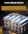 4.0Ah lithium battery for cordless electric rebar bender and cutter, ensuring long battery life and efficient work.