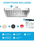 Everything included with the High Pressure Rain Shower Head Upgrade to Boost Your Shower Game, Easy Tool Free Install.