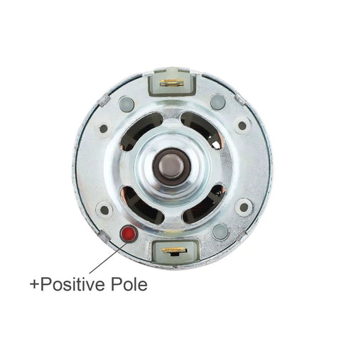 Beefy CNC Spindle Motor Kit For DIY Routers 12-24V DC 4000-8500RPM, metal body, positive pole view